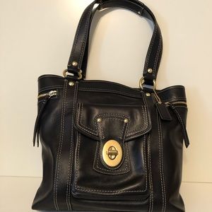 Coach Black leather tote